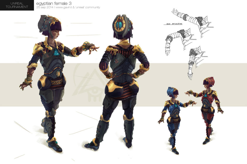 Unreal Tournament Egyptian Female Concept by gavinli