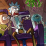 Rick and Morty on an Airplane