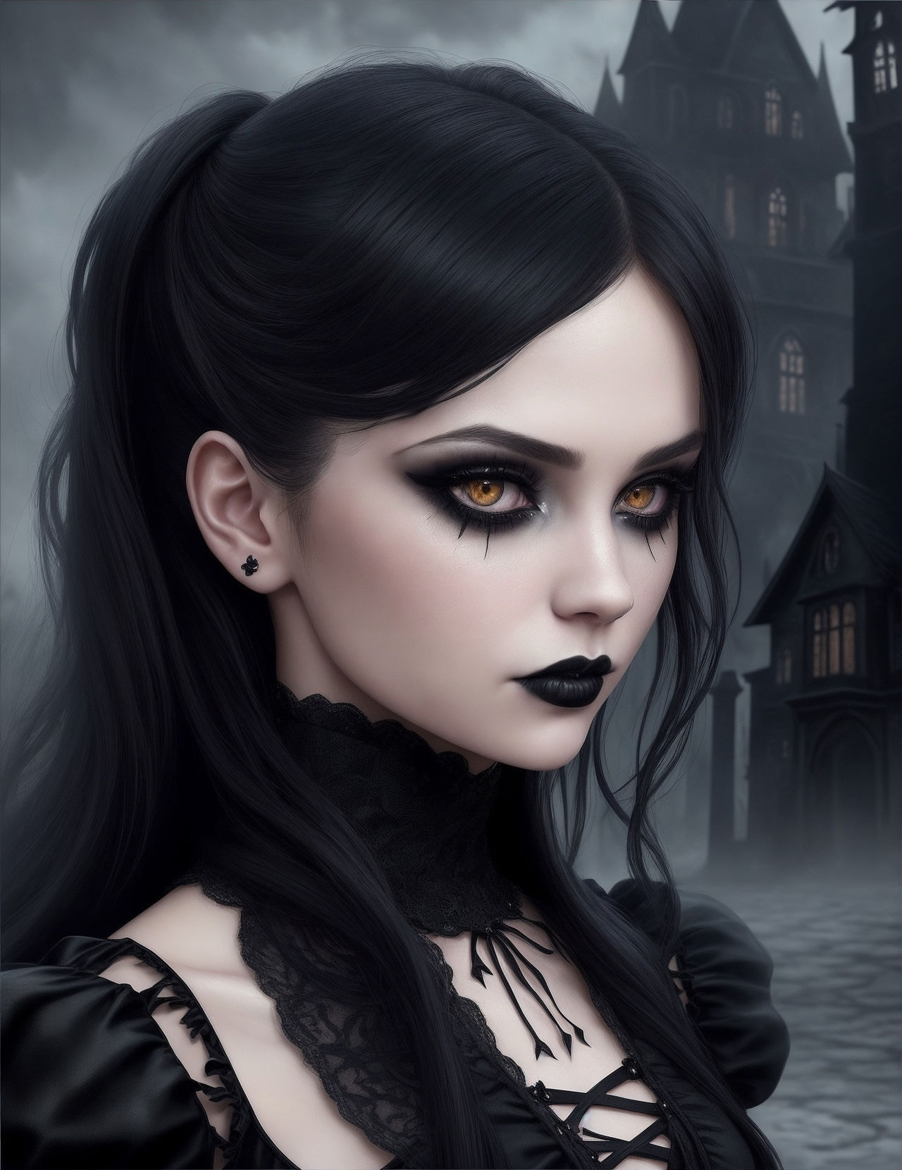 a close up picture of a gothic girl by tooezforsaiki on DeviantArt