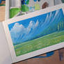 Distant mountains - Gouache painting