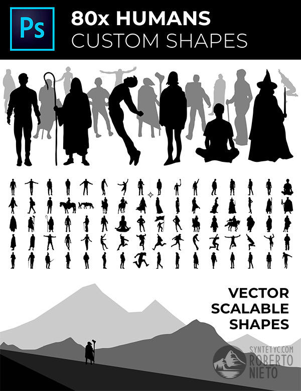 Human Customization 80x Humans custom shapes for Photoshop by Syntetyc on DeviantArt