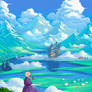 Castle and Mountains