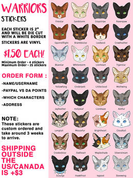 WARRIOR CAT STICKERS SOLD