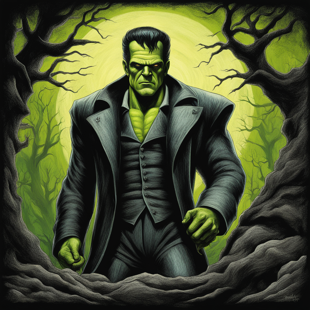 The-monster-of-frankenstein-oil-pencil-style by drozilmitch on DeviantArt