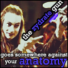 Somewhere against your anatomy