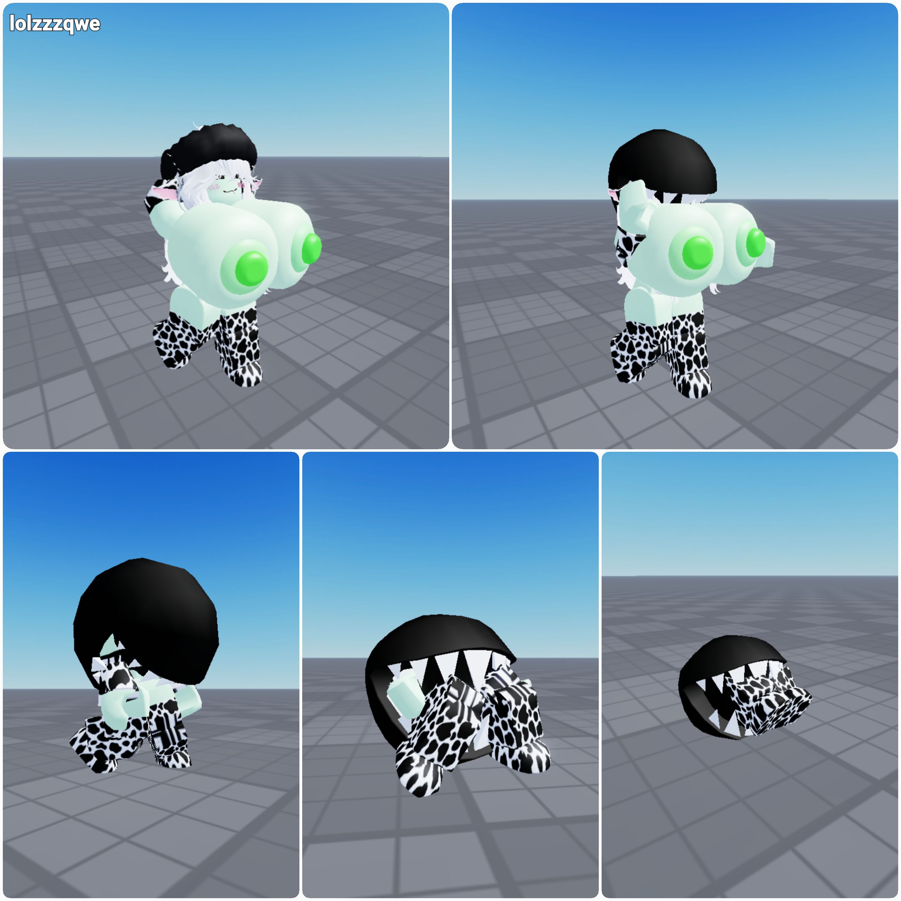 R63 (cow) being eaten by a monster by lolzzzqaz on DeviantArt