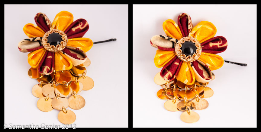 Autumn Harvest Kanzashi Flower Completed