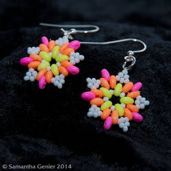 Raver Blacklight Reactive Starburst Earrings