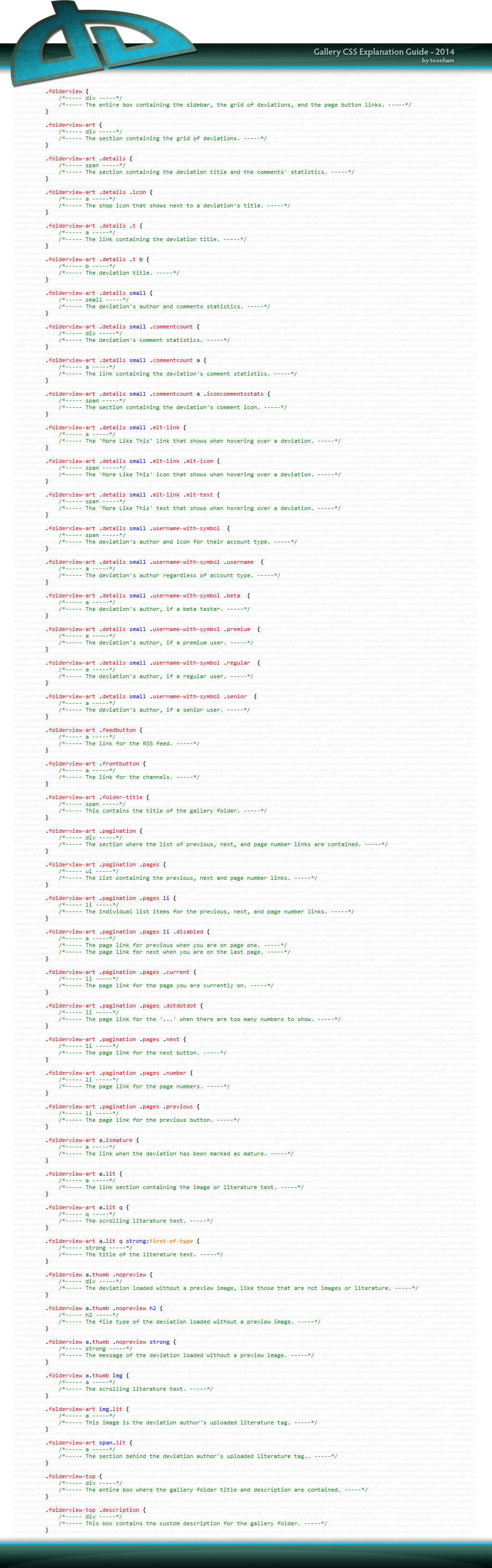 deviantART Gallery CSS Explanation 2014 by toonham on DeviantArt