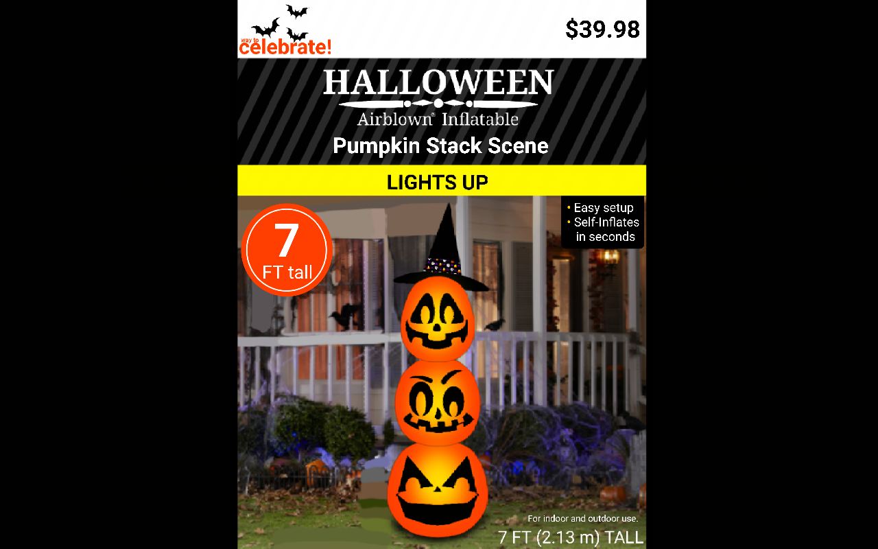 Stack Witch WTC-7ft Halloween Airblown Pumpkin Stack Witch Hat by Isaiah2015 on ...