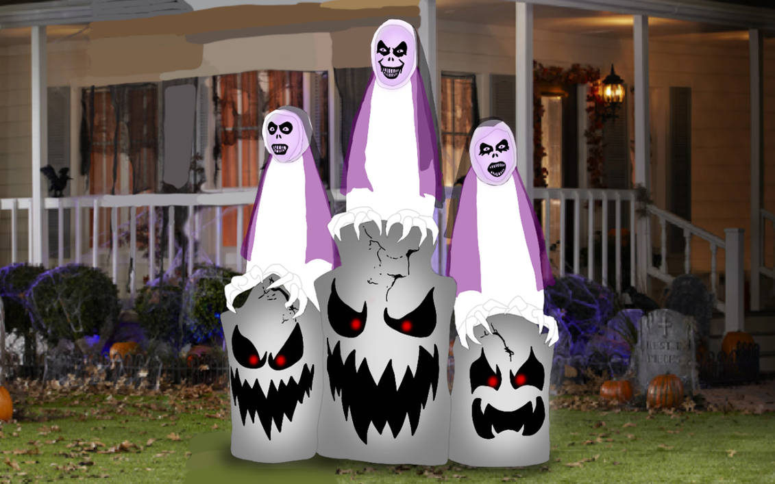 Prototype Halloween Inflatable 7ft SC Ghost Trio by Isaiah2015 on ...
