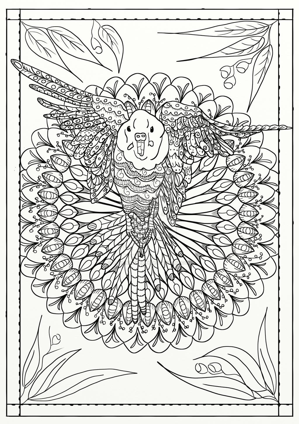 Page 4 of Australian Birds Adult Coloring Book by LorraineKelly on