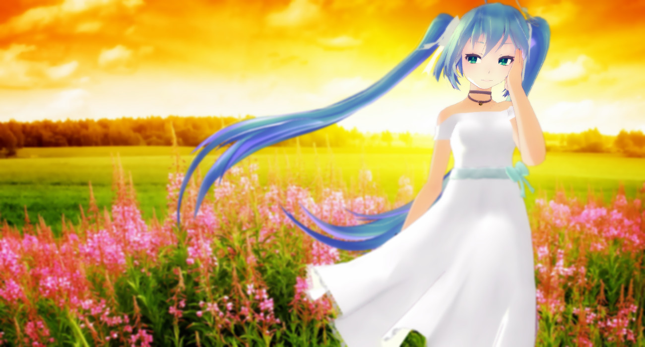 MMD - Miku TDA White Dress Sunset (Edited Ver.)