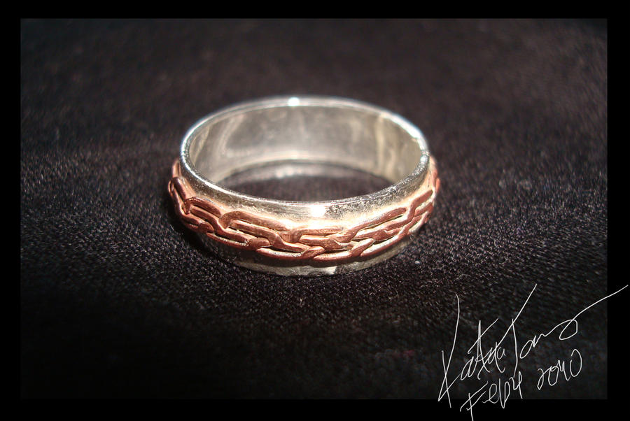 Copper knotted ring