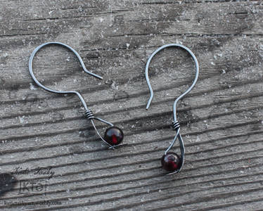 Garnet Crescent Earrings