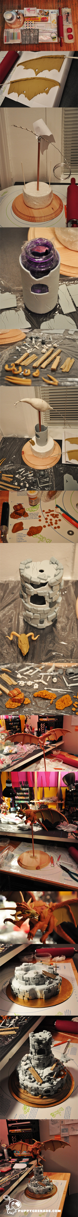 Dragon Tower Cake - Making of