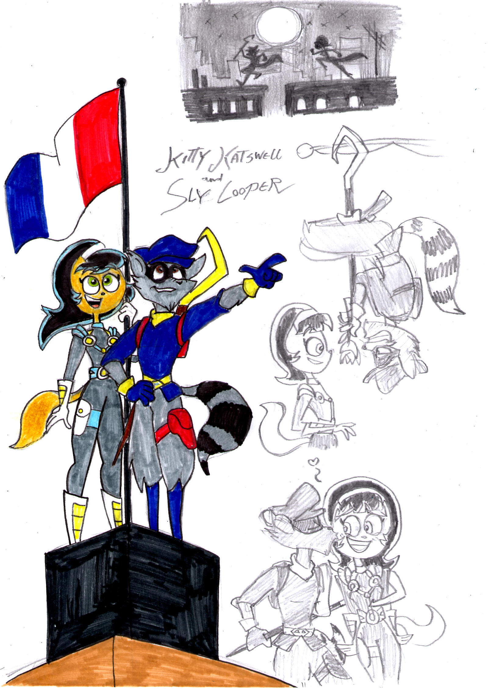 Kitty Katswell and Sly Cooper in Paris