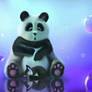 cute panda with kitten