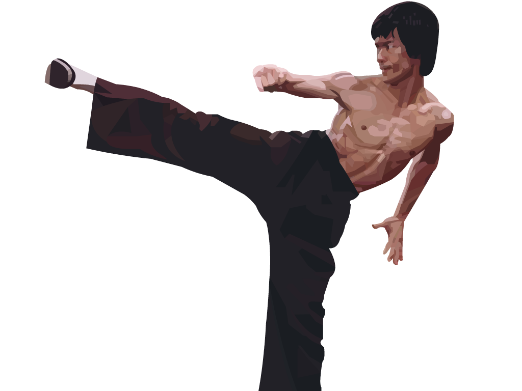 bruce lee jump kick