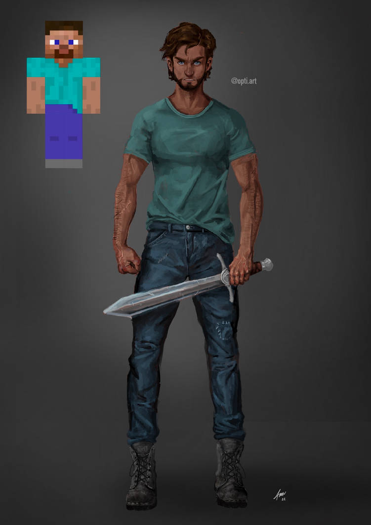 Steve from Minecraft (Realistic/My Style) by TrueOpti on DeviantArt