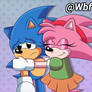 Classic Amy Rose Hugs Classic Sonic