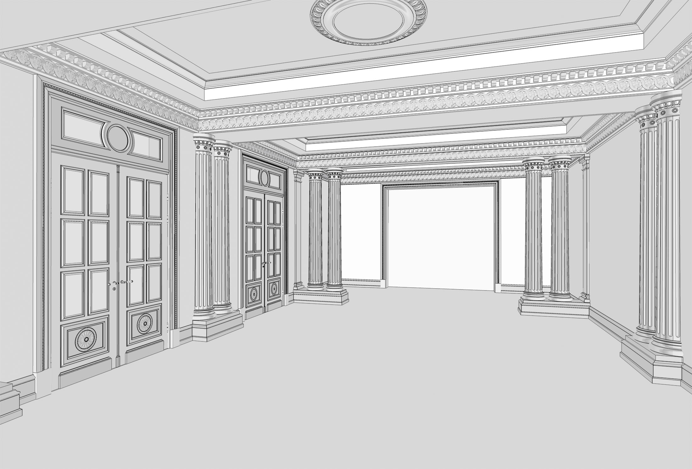 Fourchette hall SketchUp