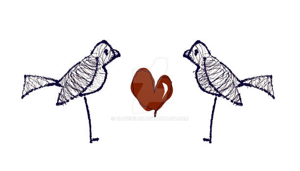 Bird Stand Wire Love Heart Bak