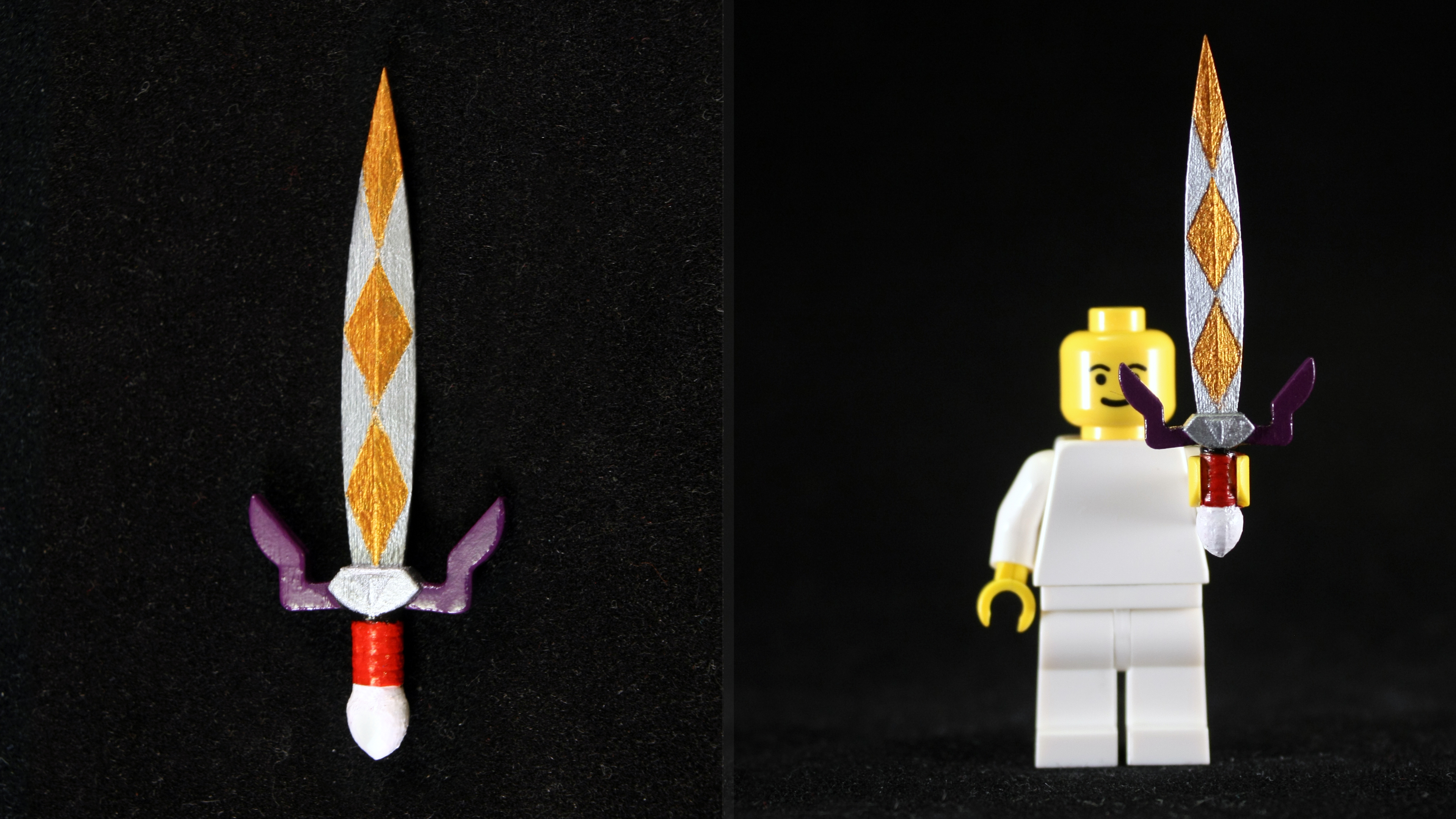 LEGO 3D Printed Painted Gilded Sword