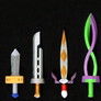 LEGO 3D Printed Painted Majora's Mask Swords