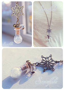 Snowflake bottle necklace