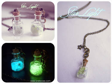 Glowing Star light Glass Bottle Necklace,