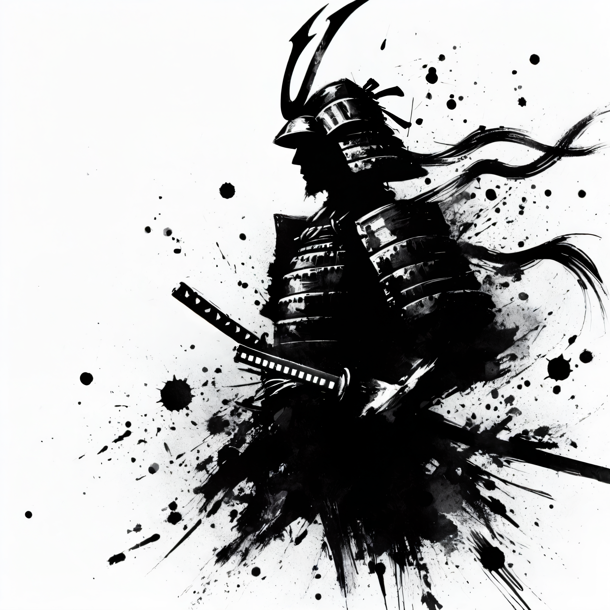 Samurai Ink Background Samurai. Ink art by Outsideobserver24 on DeviantArt