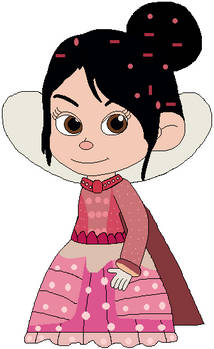 Princess Vanellope Von Schweetz without her crown