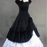 Multi-Layer Black and White Gothic Victorian Dress