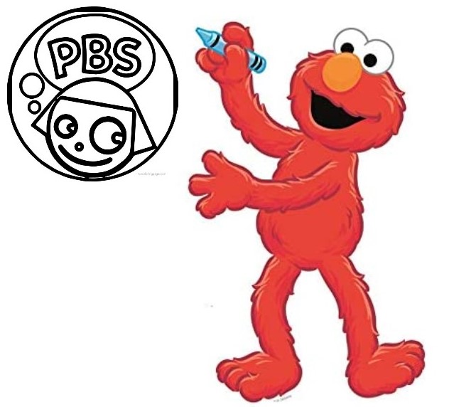 elmo colors the pbs kids logo by lukeb21 on deviantart