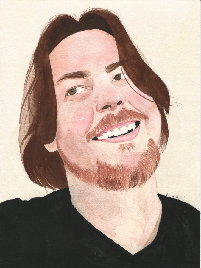 Arin Hanson AKA Egoraptor watercolor Portrait