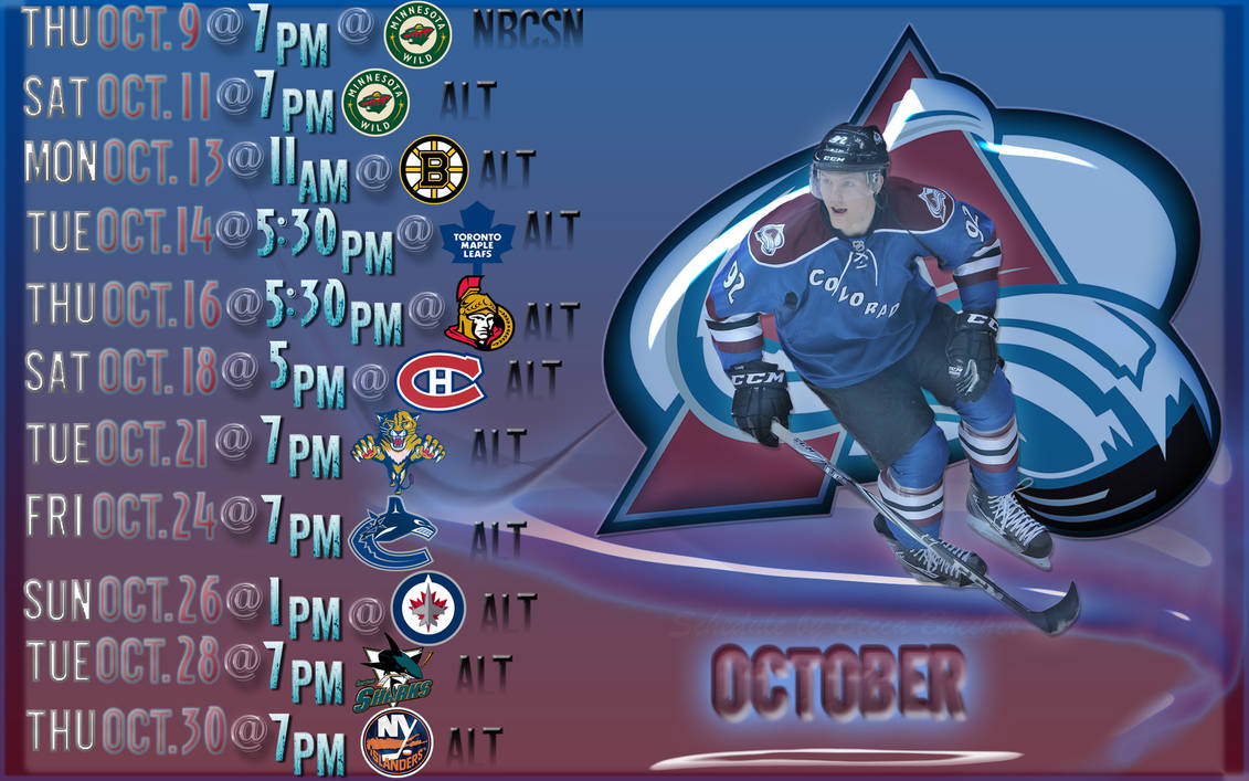 Gabriel Landeskog Colorado Avs Schedule Wallpaper by AvalancheFanArt