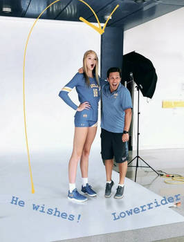 Tall Volleyball Player short coach 2