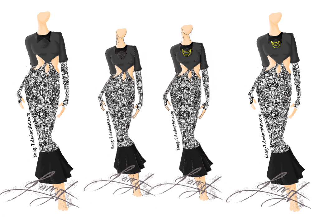 How to draw sales lace on a dress