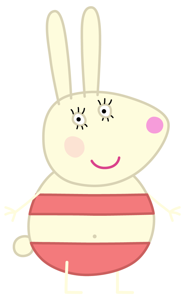 Mom Rabbit Swim Mummy Rabbit Mother Rabbit With Her Baby. Cute Mom And Her Child