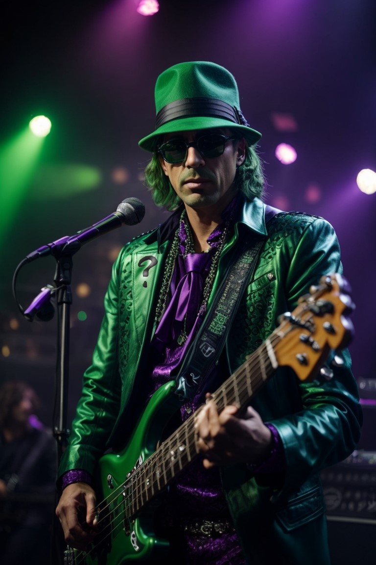 Riddler Rapper The Riddler on bass guitar by Geezer-gun on DeviantArt