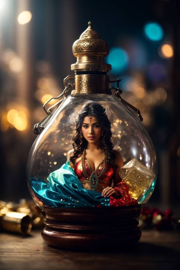 A beautiful Genie in a bottle by Geezergun on DeviantArt