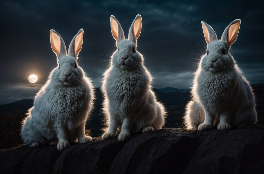 Three white rabbits of utzi by Geezer-gun on DeviantArt