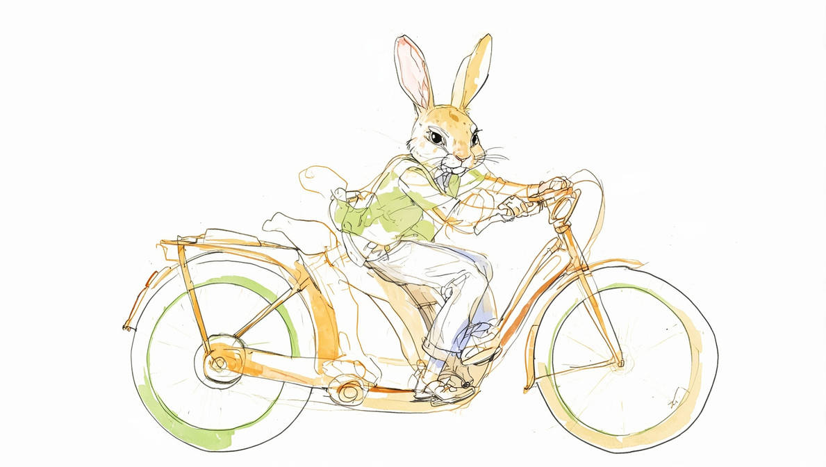 A wild hare, jack rabbit riding a motorcycle by Geezer-gun on DeviantArt