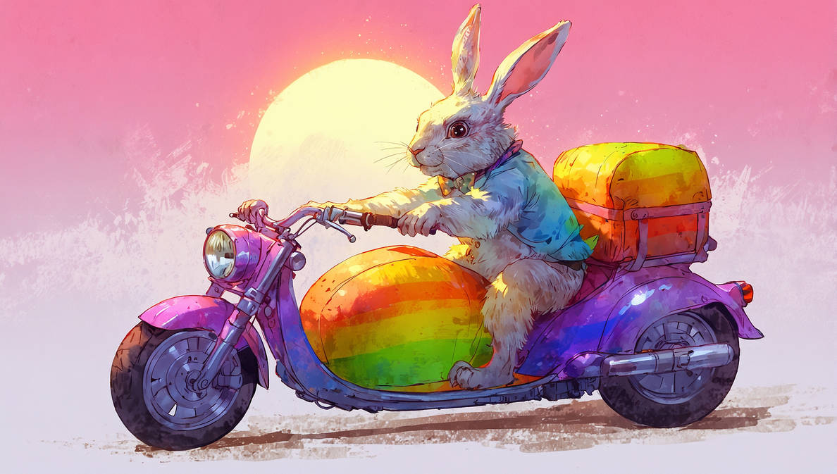 A wild hare, jack rabbit riding a motorcycle by Geezer-gun on DeviantArt
