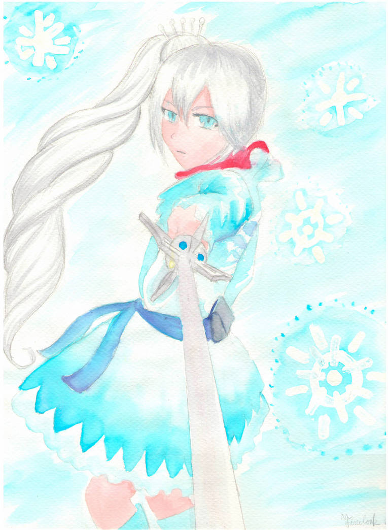 Weiss Schnee RWBY Watercolor by firecloak