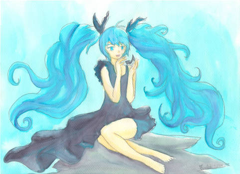 Miku Hatsune, Deep Sea Girl, Watercolor