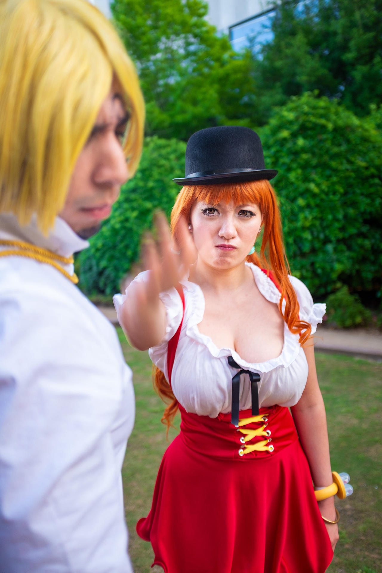Nami Slaps Sanji, One Piece Cosplay by firecloak