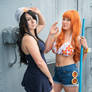 Nami and Nico Robin Dressrosa One Piece Cosplay