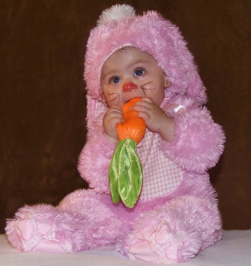 Baby Bunny Rabbit 3 Om Nom Nom by DamselStock